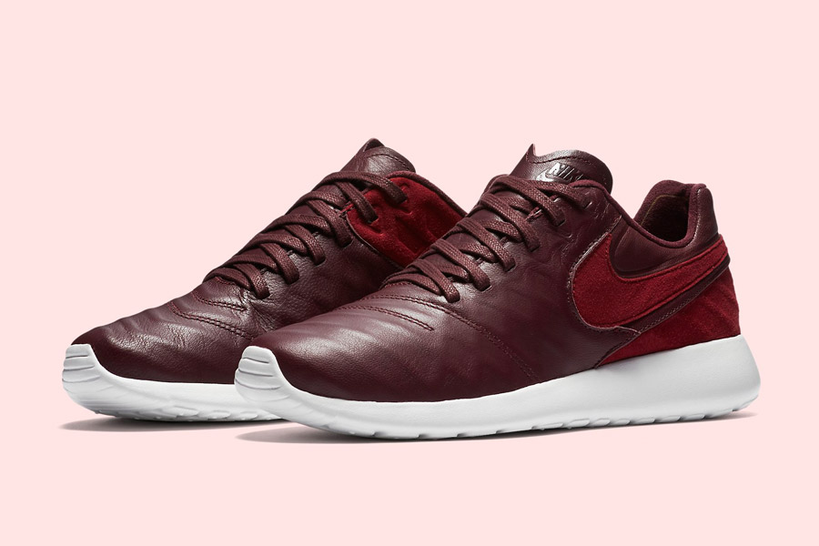 Nike Roshe Tiempo VI QS — tenisky, kožené boty — pánské, dámské — červené, hnědo-řervené