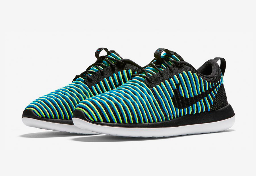Nike Roshe Two Flyknit — tenisky — boty — sneakers — dámské — černé, zelené, modré — Nike Roshe Run