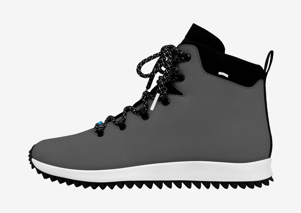 Native Shoes — Apex — zimní boty — dámské — pánské — šedé — nepromokavé, voděodolné — veganské