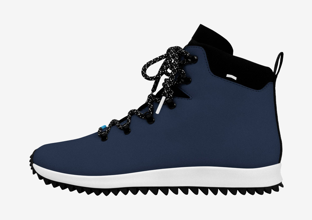 Native Shoes — Apex — zimní boty — dámské — pánské — tmavě modré — nepromokavé, voděodolné — veganské