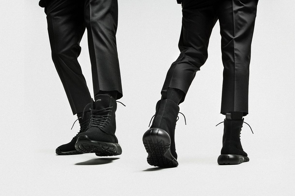 CU4TRO — pánské — kotníkové boty — Ninja — vysoké sneakers — textilní — černé — lookbook