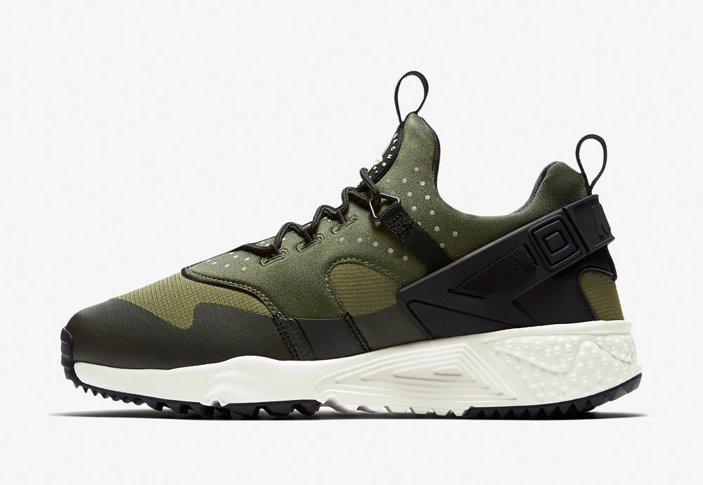 Nike Air Huarache Utility — pánské boty — tenisky — sneakers — zelené, olivové, army green