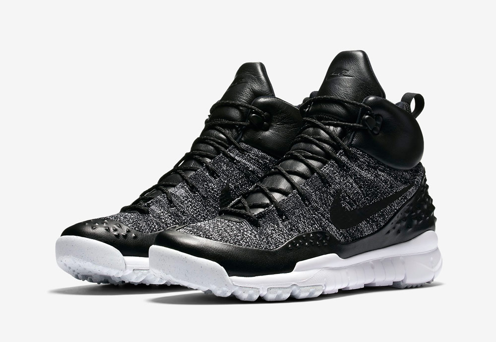 Nike Lupinek Flyknit — zimní boty — kotníkové — sneakers — šedo-bílo-černé — pánské