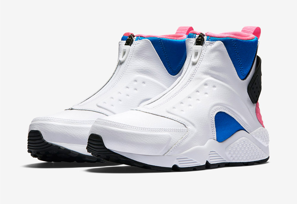 Nike Air Huarache Mid Premium — kotníkové boty — dámské — sneakers — bez tkaniček — barevné — bílé
