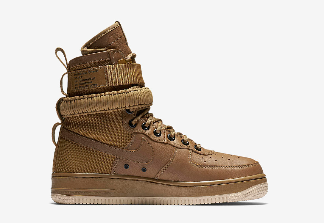 Nike Special Field Air Force 1 — dámské boty — kotníkové — sneakers — vysoké — hnědé