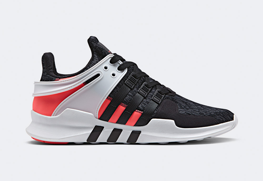 adidas Originals — EQT Support ADV — boty — tenisky — sneakers — bílo-černé, křiklavě červené detaily