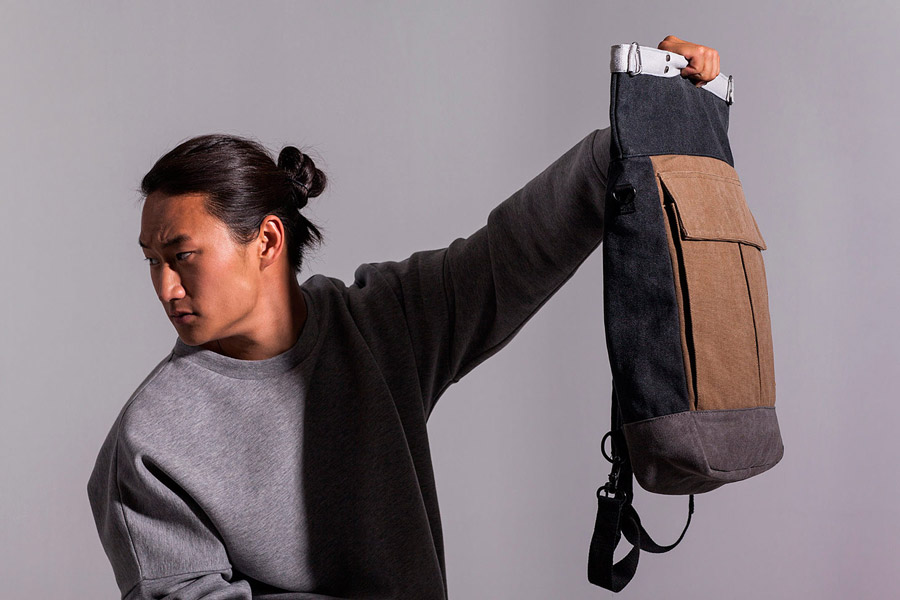 Ucon Acrobatics — batoh — tmavě šedý, hnědý — sustainable, vegan — Dermot Backpack