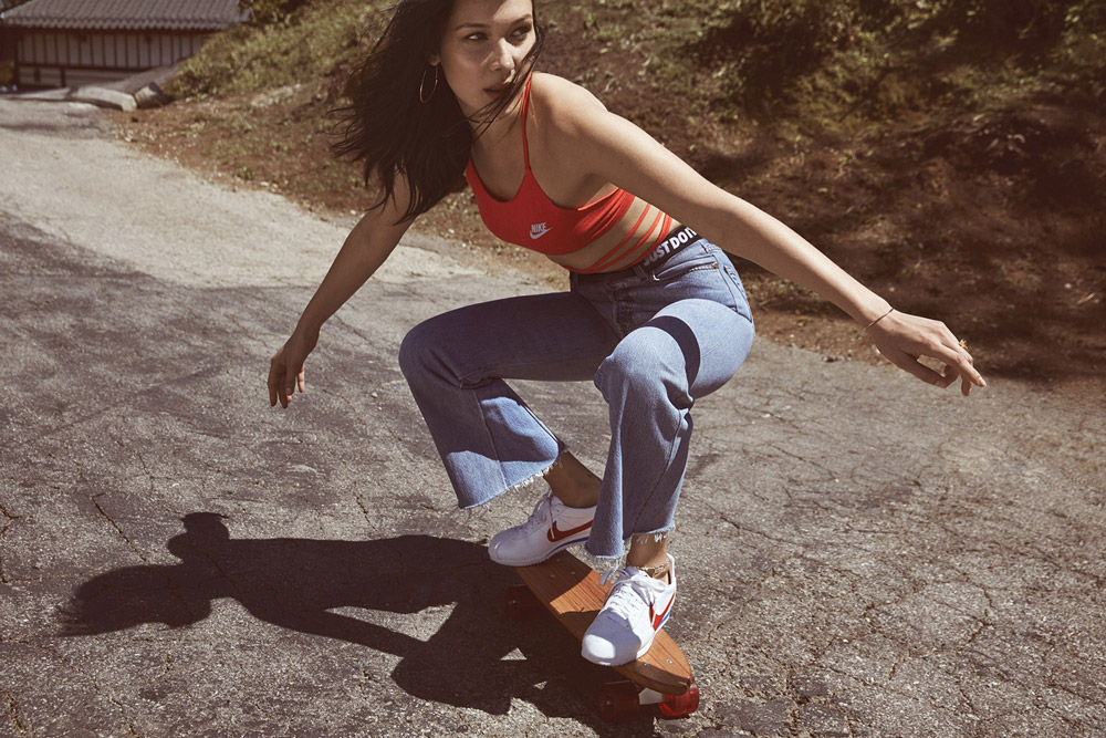 Nike Cortez x Bella Hadid — kampaň — 45. výročí vzniku