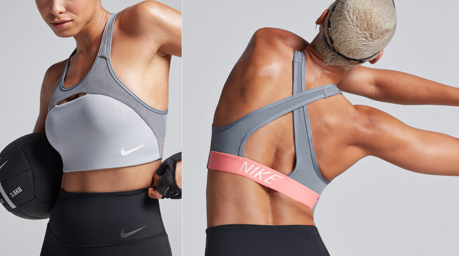 Nike Classic Modern Bra — sportovní podprsenka — šedá — elastická