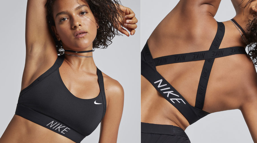Nike Indy Logo Bra — sportovní podprsenka — černá — elastická