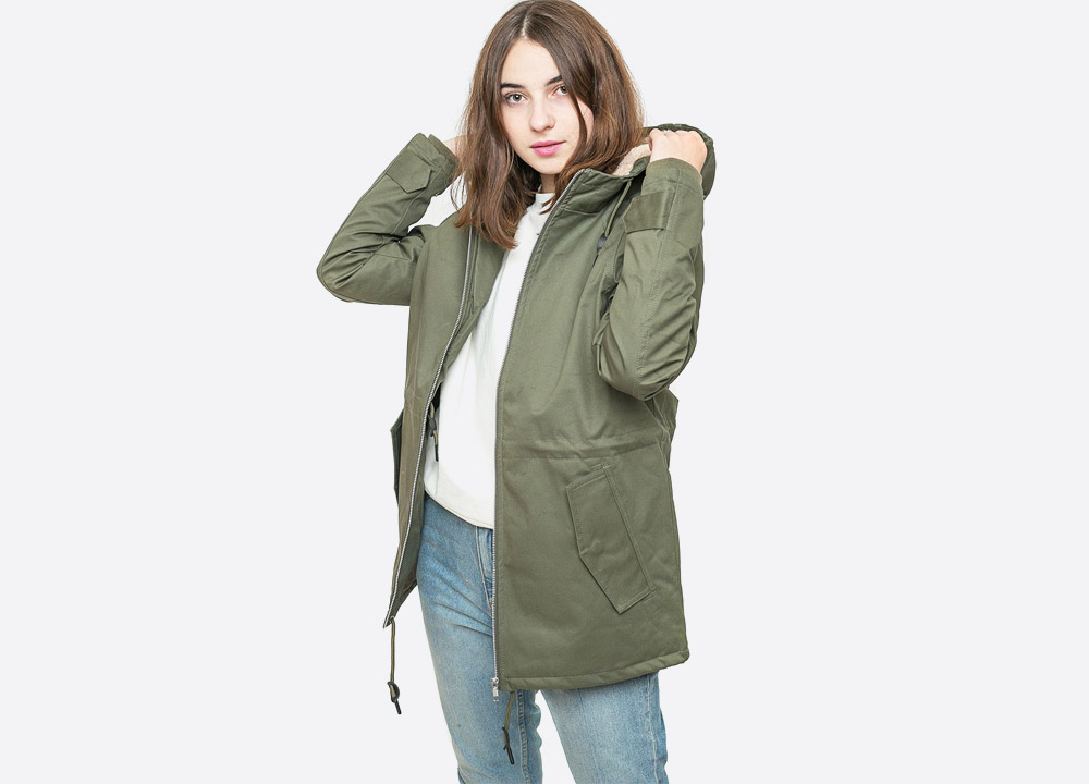 Wemoto — Ella — dámská zimní bunda s kapucí s kožíškem — parka — zelená olivová — olive green winter women’s hooded jacket — podzim/zima 2017