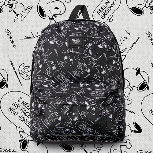 Vans x Peanuts — černý batoh — Snoopy black backpack