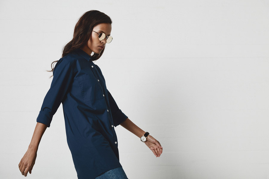 Makia — dámská dlouhá košile s dlouhým rukávem — modrá — jaro 2018 — dámské oblečení
