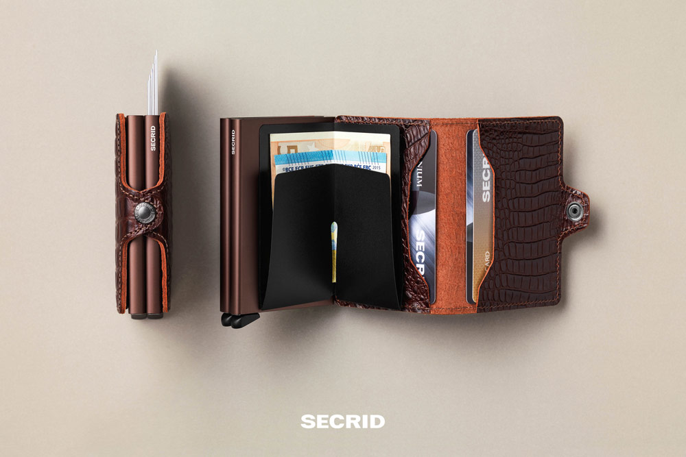Secrid — Thinwallet — bezpečnostní kožená peněženka s ochranou RFID platebních karet — hnědá — RFID cards safety wallet
