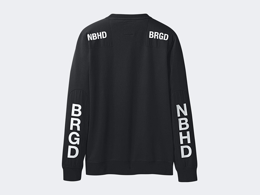 adidas Originals x Neighborhood — Commander — černá mikina bez kapuce s potiskem — pánská, dámská — black sweatshirt