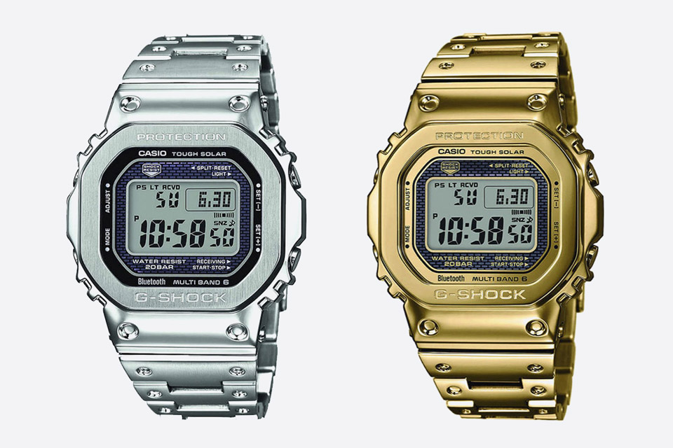 Casio G-shock — GMW-B5000TFG — zlaté hodinky — GMW-B5000D — stříbrné hodinky — digitální, náramkové — pánské, dámské — watches