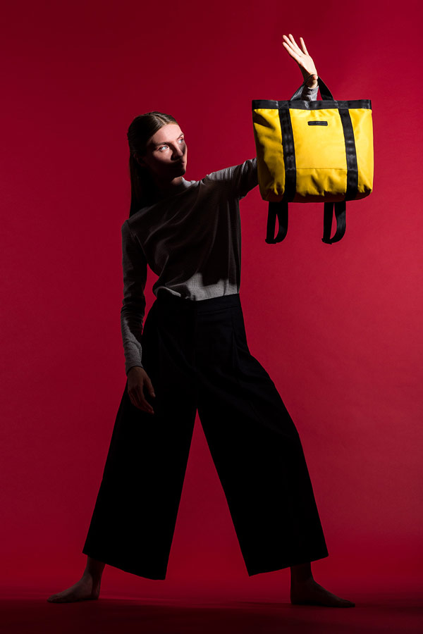 Ucon Acrobatics — žlutá taška — Tilda Bag — nepromokavá — waterproof, vegan, sustainable, urban — jaro/léto 2018