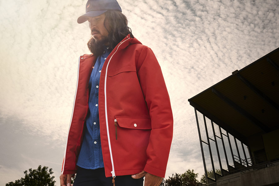 RVLT — jarní bunda s kapucí — červená — pánská — jarní/letní oblečení — pánská móda — Revolution
