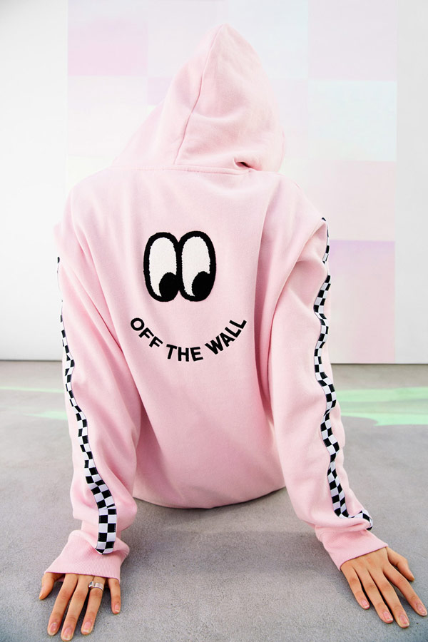 Vans x Lazy Oaf — dámská růžová mikina s kapucí Of The Wall Lazy Hodie