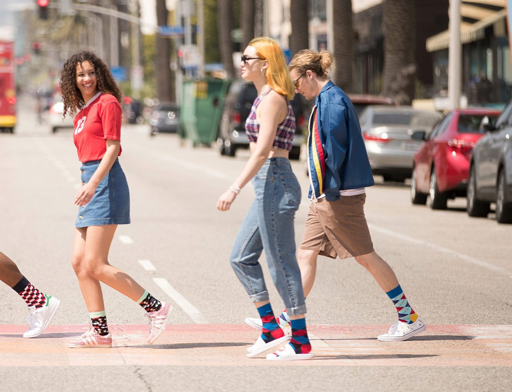 Happy Socks — barevné ponožky — vysoké — bavlněné — pánské, dámské — lookbook jaro/léto 2018