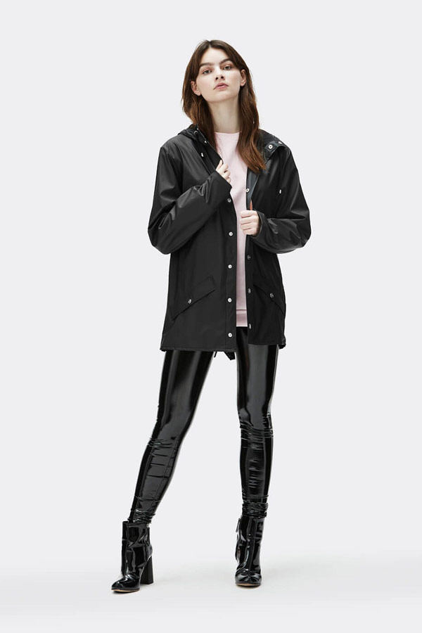 Rains — dámská nepromokavá bunda s kapucí — černá — dámský pršiplášť — womens rain jacket, raincoat — Expressions
