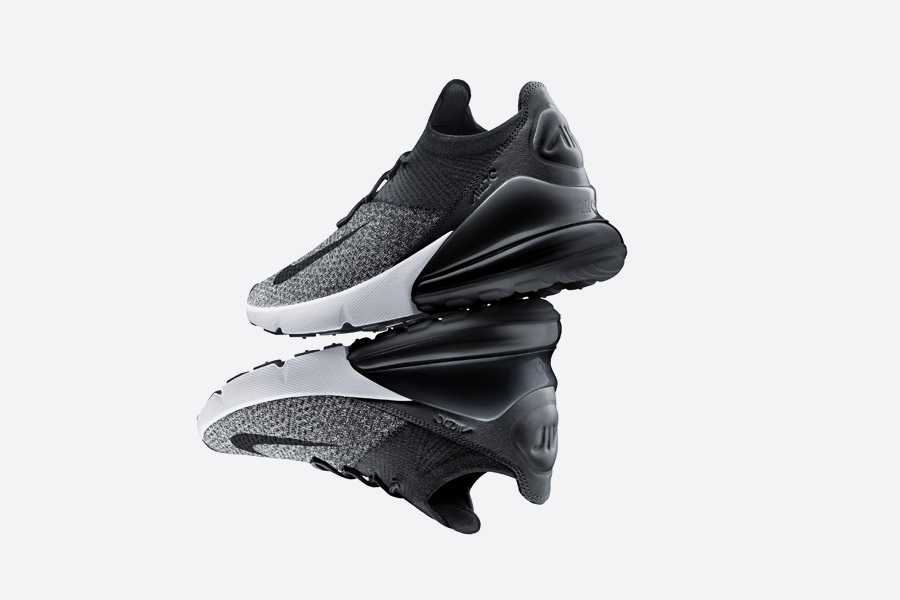 Nike Air Max 270 Flyknit — boty — šedé — tenisky — sneakers