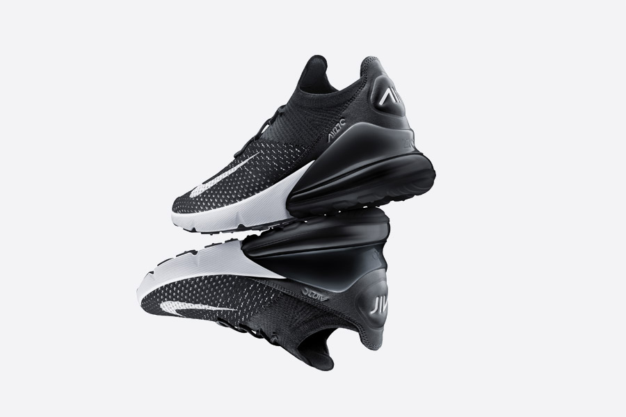 Nike Air Max 270 Flyknit — boty — šedé — tenisky — sneakers
