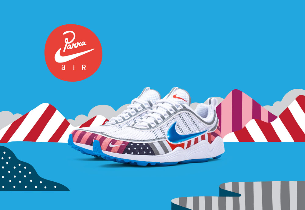 Nike Air Zoom Spiridon Parra — boty — barevné tenisky se vzory — sneakers — pánské, dámské