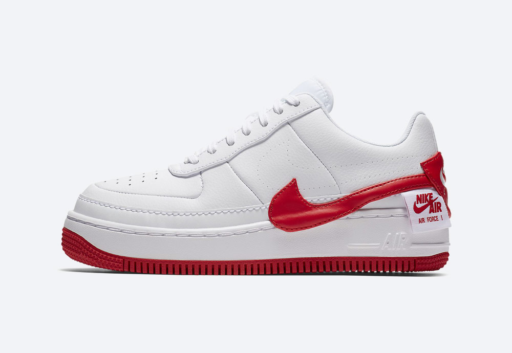 Nike Air Force 1 Jester XX — dámské boty — tenisky — sneakers — bílé, červené detaily