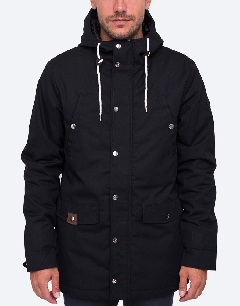 RVLT — 7246 Parka Jacket — zimní bunda s kapucí — pánská — černá, black