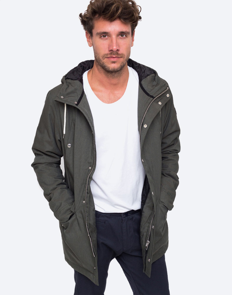 RVLT — 7511 Parka Jacket — pánská zimní bunda s kapucí — khaki, zelená, army green