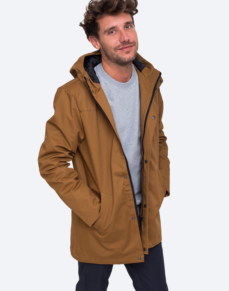 RVLT — 7443 Parka Jacket — pánská zimní bunda s kapucí — hnědá, brown