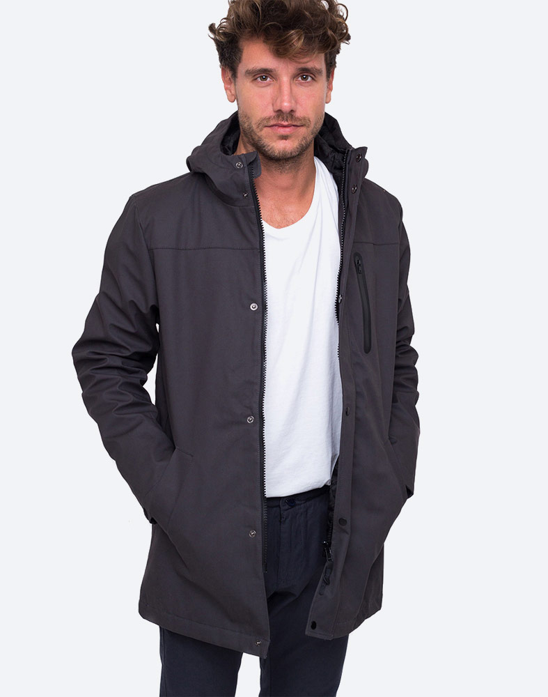 RVLT — 7443 Parka Jacket — pánská zimní bunda s kapucí — šedá, grey