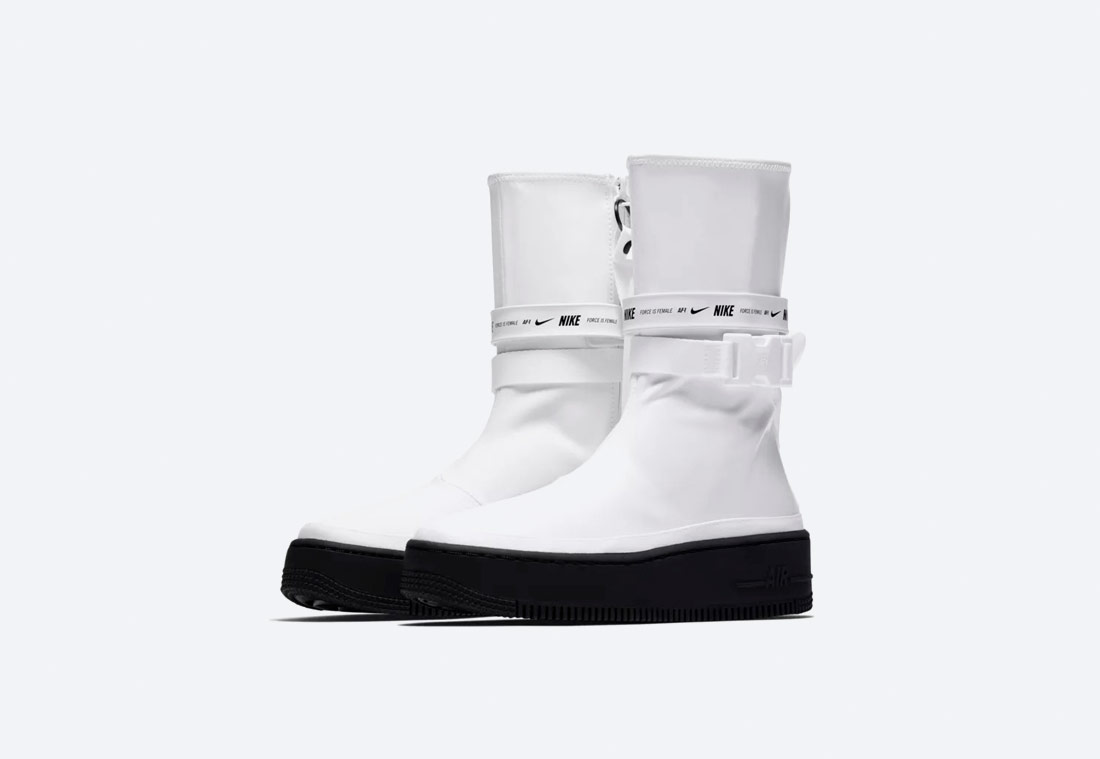 Nike Air Force 1 Sage High — dámské kozačky — vysoké boty — bílé