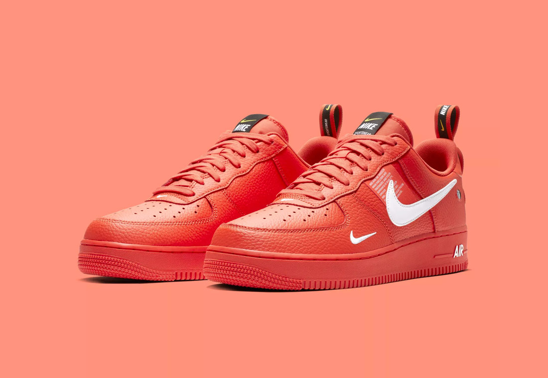 Nike Air Force 1 '07 LV8 Utility — pánské boty — tenisky — sneakers — červené (red)