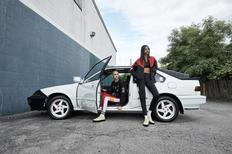 PUMA x XO — sportovní oblečení — pánské, dámské — tepláky, legíny, mikiny, trička — AW 18