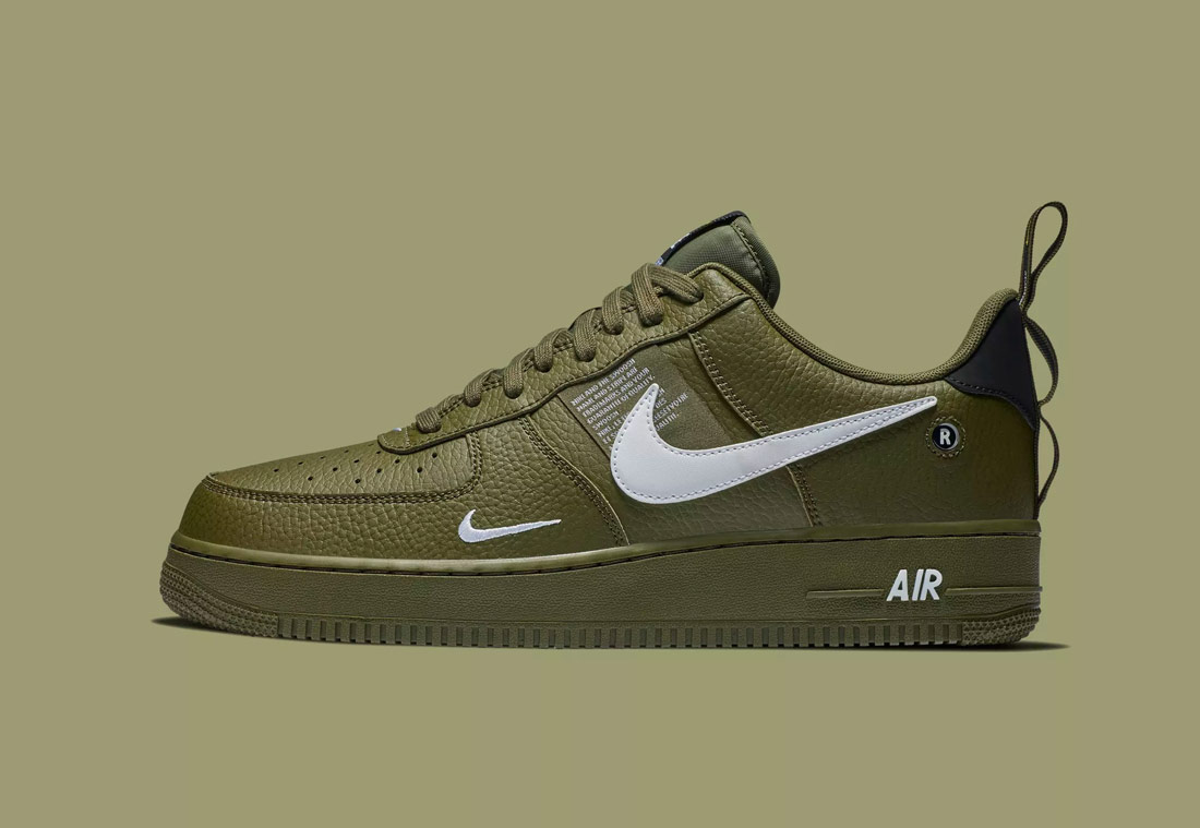 Nike Air Force 1 '07 LV8 Utility — pánské boty — tenisky — sneakers — tmavě zelené (army green)