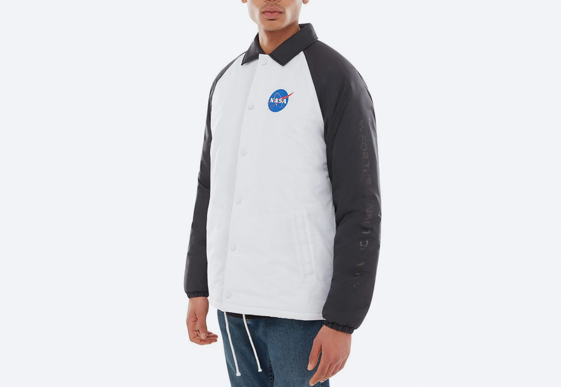 Vans x NASA — Space Voyager Torrey Padded MTE Jacket — bunda s límcem — bílá — pánská