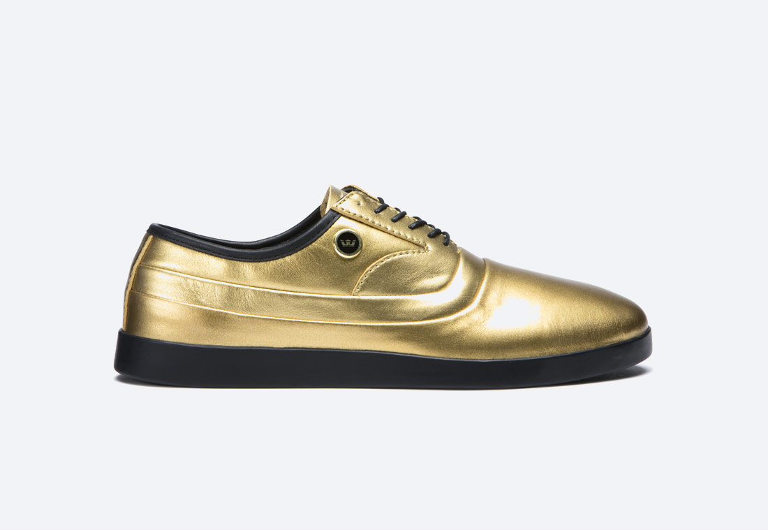 Supra Greco — polobotky — pánské — boty — kožené — zlaté