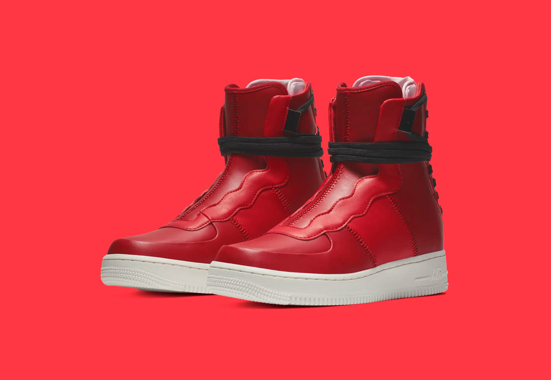 Nike Air Force 1 Rebel XX — dámské zimní boty — kotníkové — červené