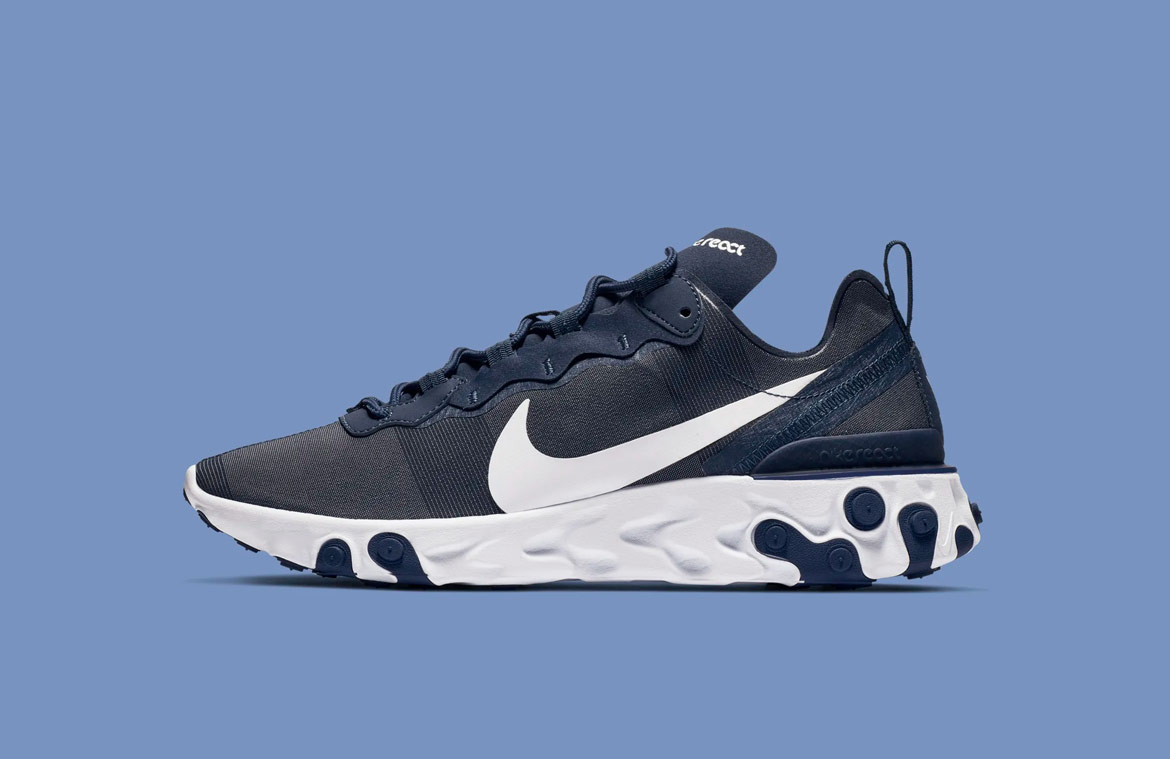 Nike React Element 55 — boty — pánské — sneakers — modré