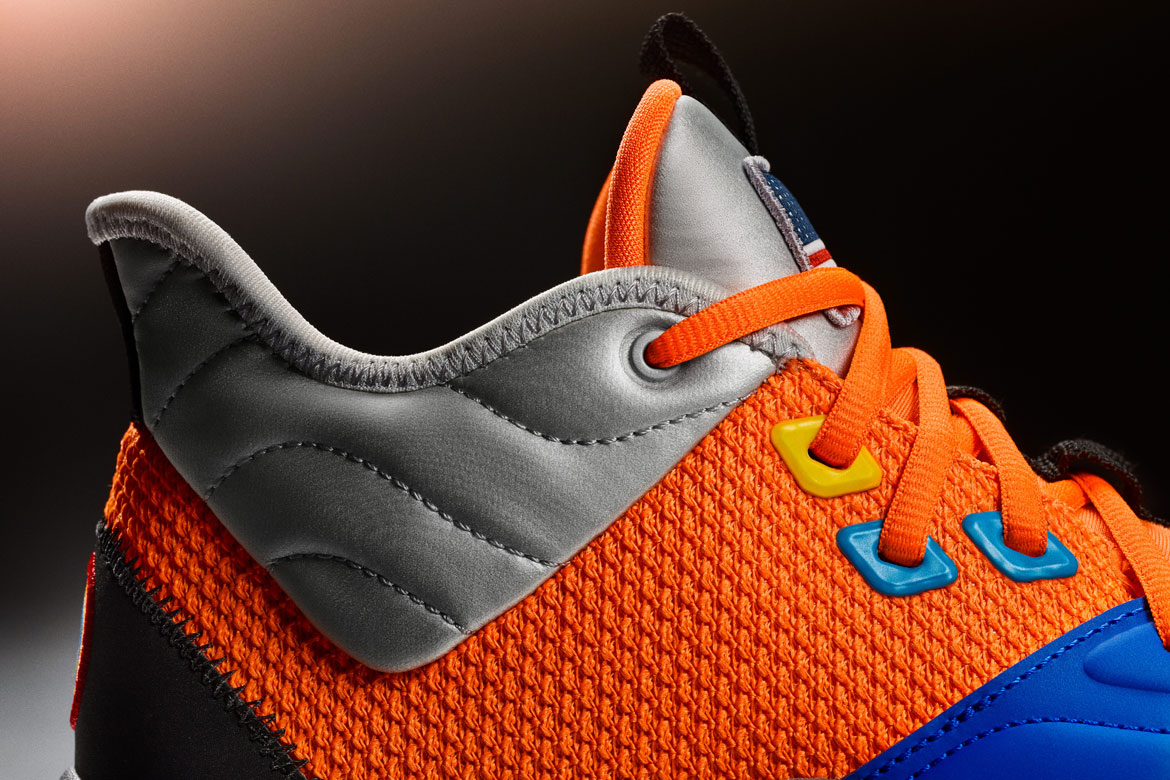 Nike PG3 — Paul George — basketbalové boty — kotníkové — oranžové — NASA