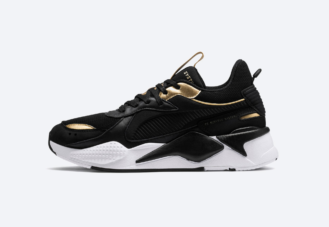 Puma RS-X Trophy — Black Gold — boty — černé se zlatými detaily — tenisky — sneakers
