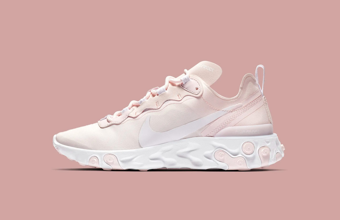 Nike React Element 55 — boty — dámské — sneakers — světle růžové
