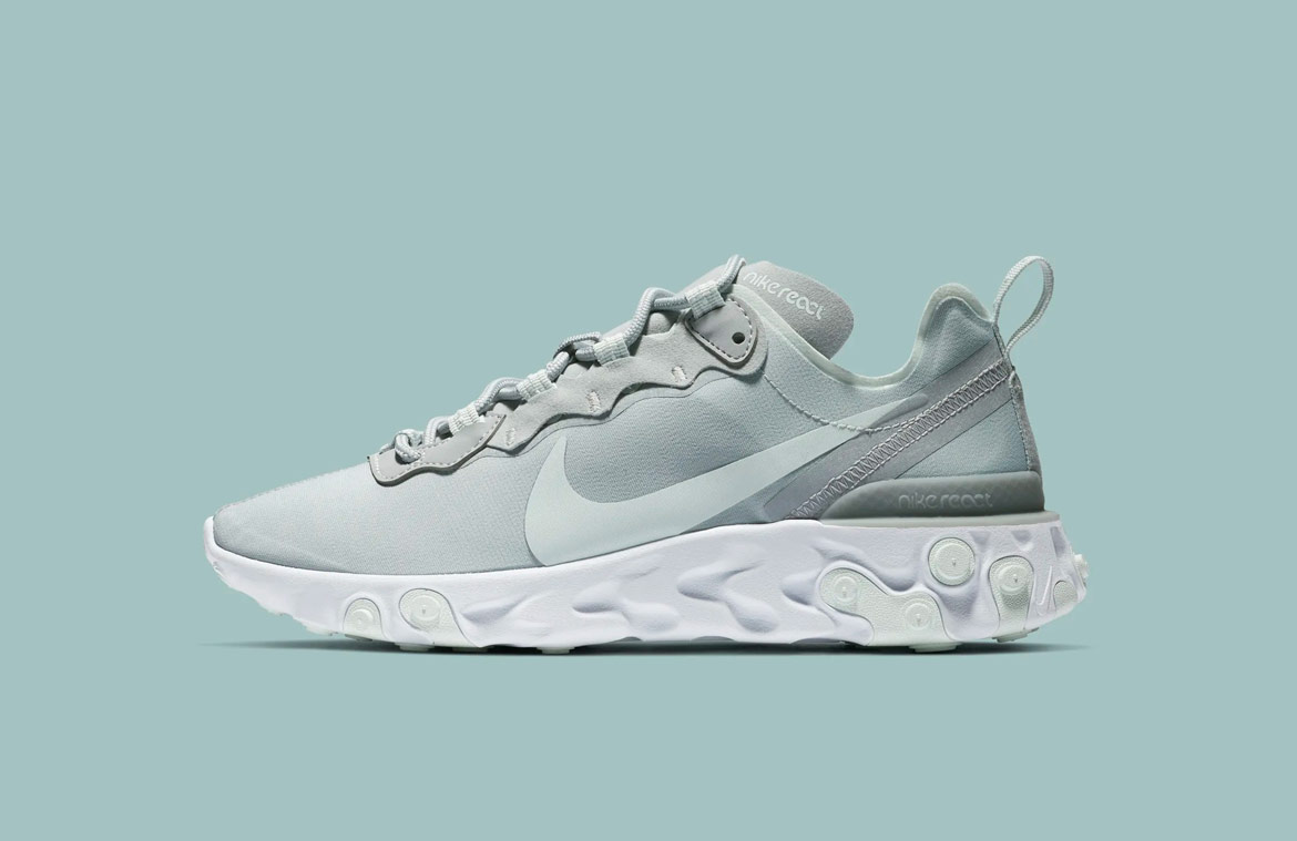 Nike React Element 55 — boty — dámské — sneakers — světle modré/zelené