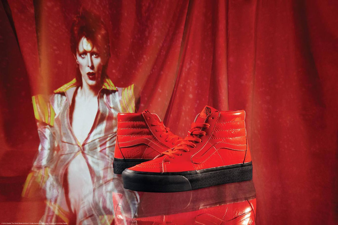 Vans x David Bowie — kotníkové boty Vans x DB Sk8-Hi Platform 2.0 — červené