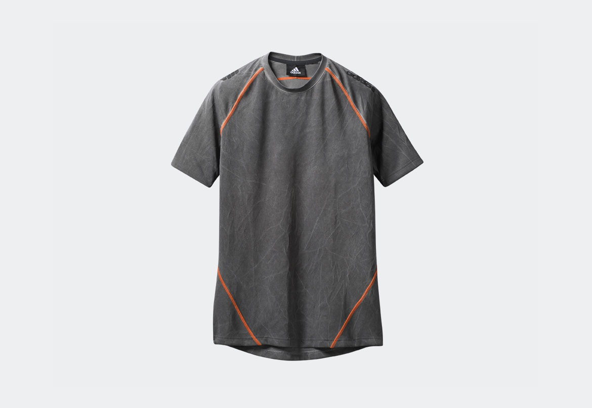 adidas x Undefeated — Tech tee — šedé uplé tričko